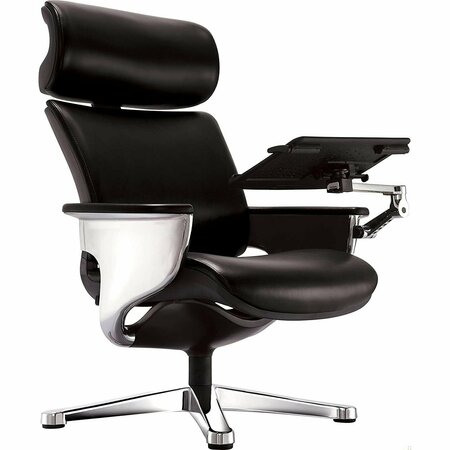 HOMEROOTS Black Leather Chair 32.5 x 32.3 x 40.75 in. 372428